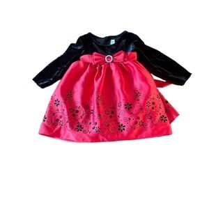 youngland christmas dress Girl's Black Red Lace Holiday Christmas